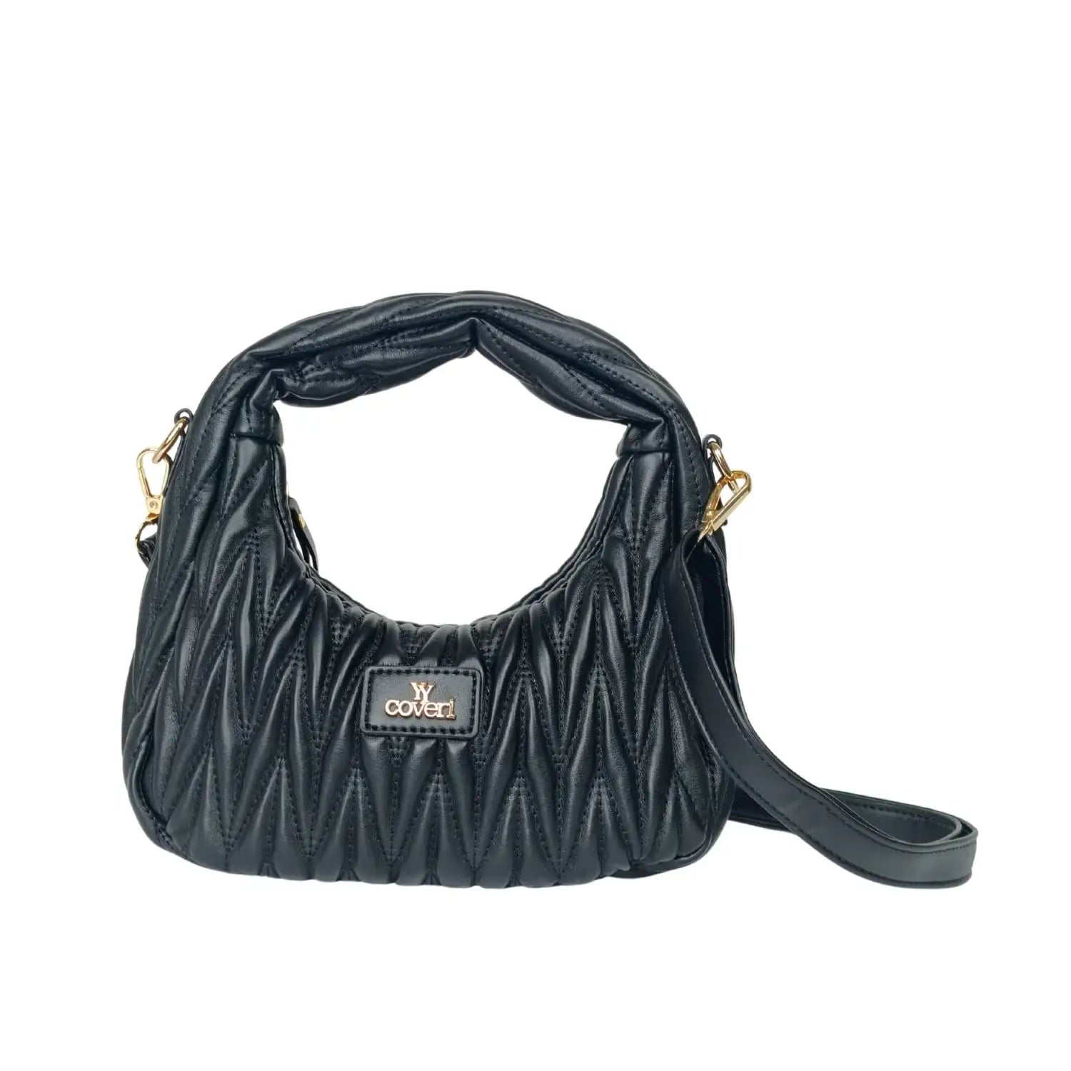 Bolso de hombro acolchado Midnight Beige con asa en espiral - bolso hobo de piel