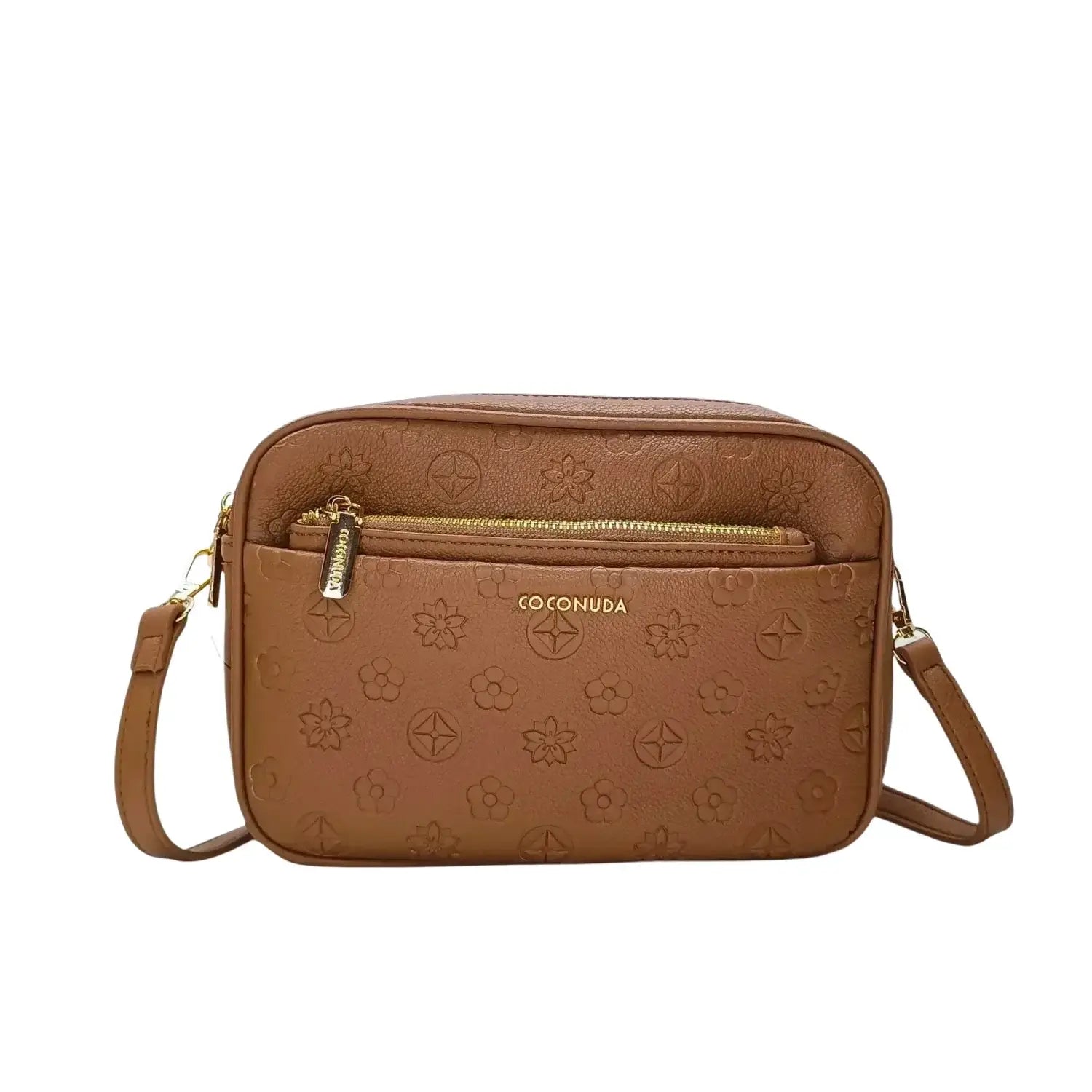 Bolso bandolera de cuero marrón - MS-3751 - Stile Donna Bags
