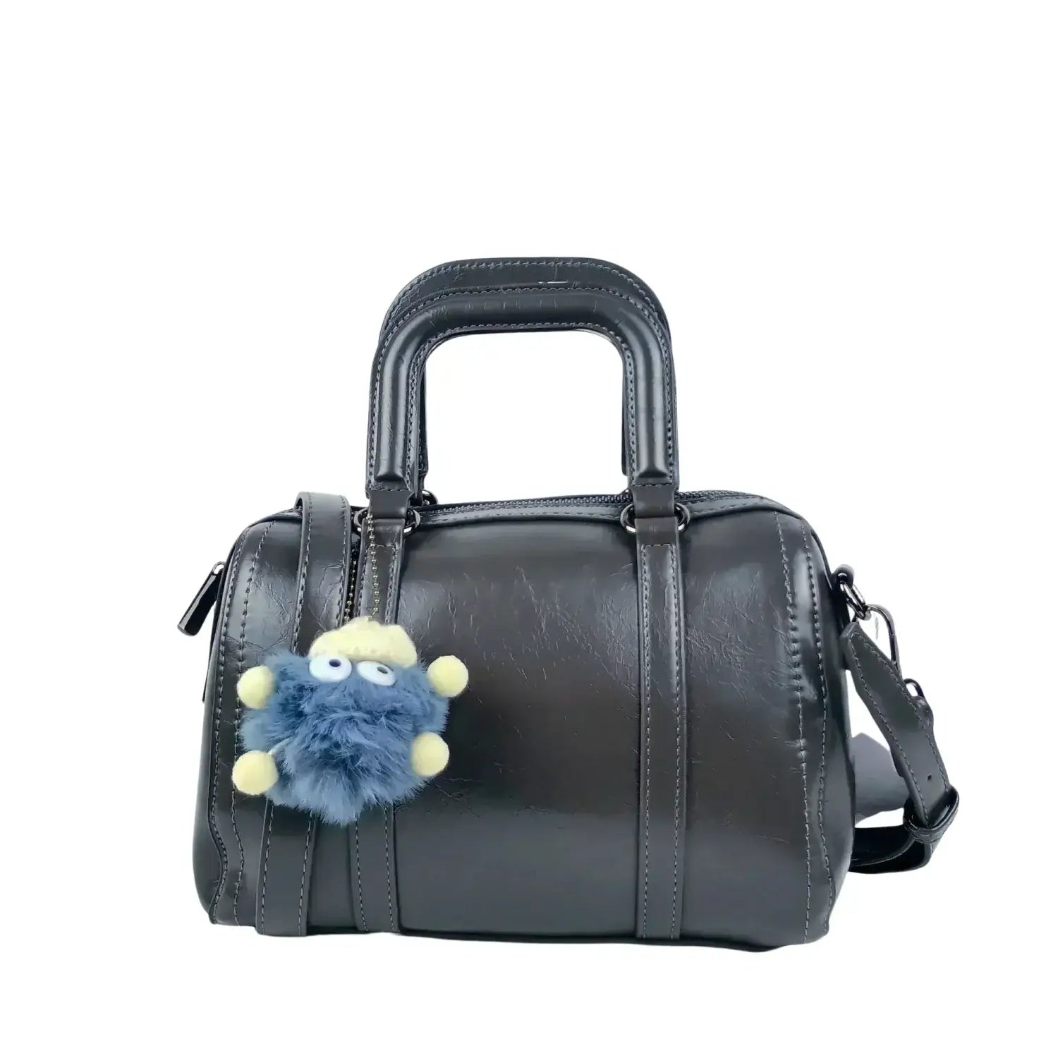 Bolso de mano gris oscuro de cuero sintético MS-1283 - Stile Donna Bags