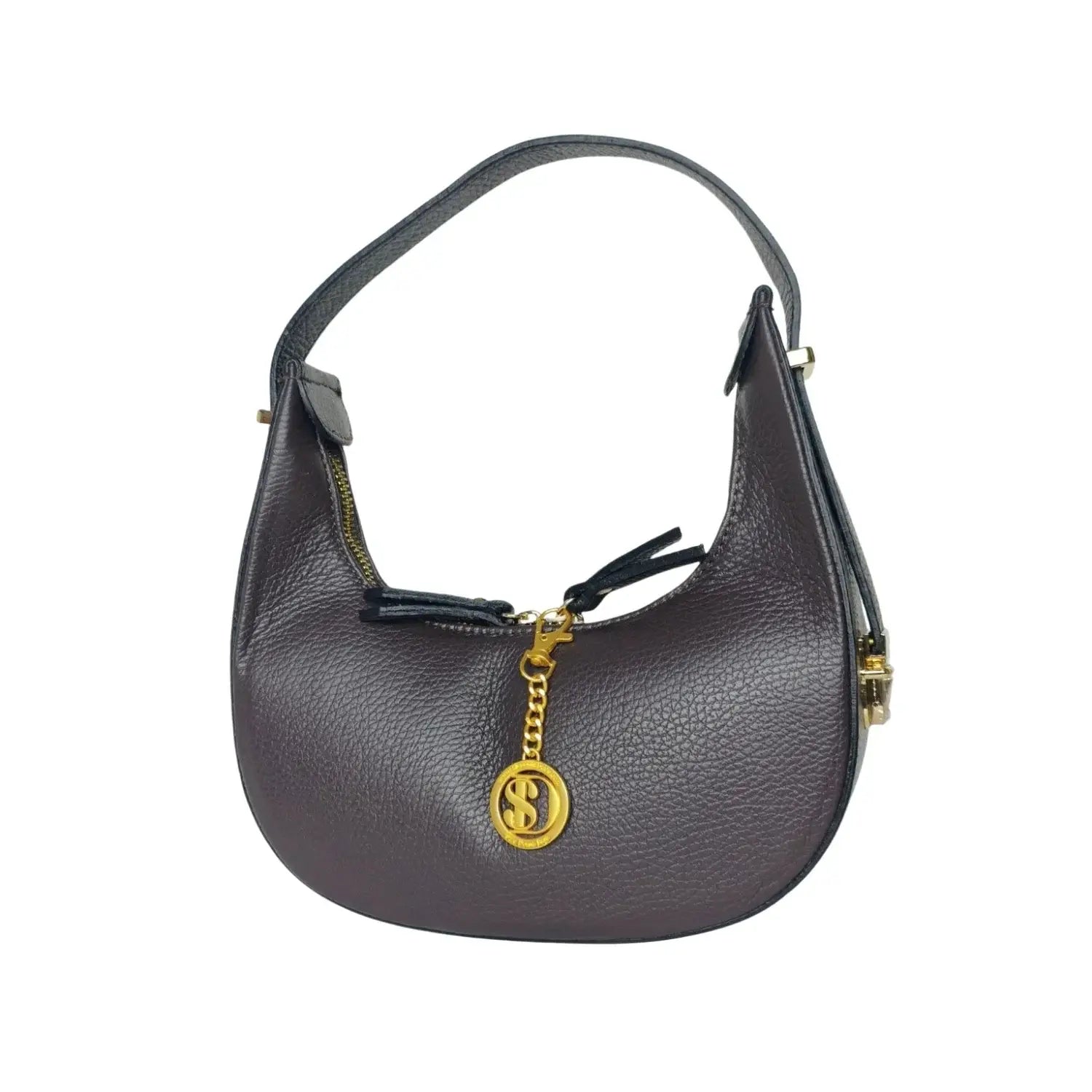 Donna Elite Hobo Bag MS-9380 - Bolso de mano marrón oscuro con textura granulada