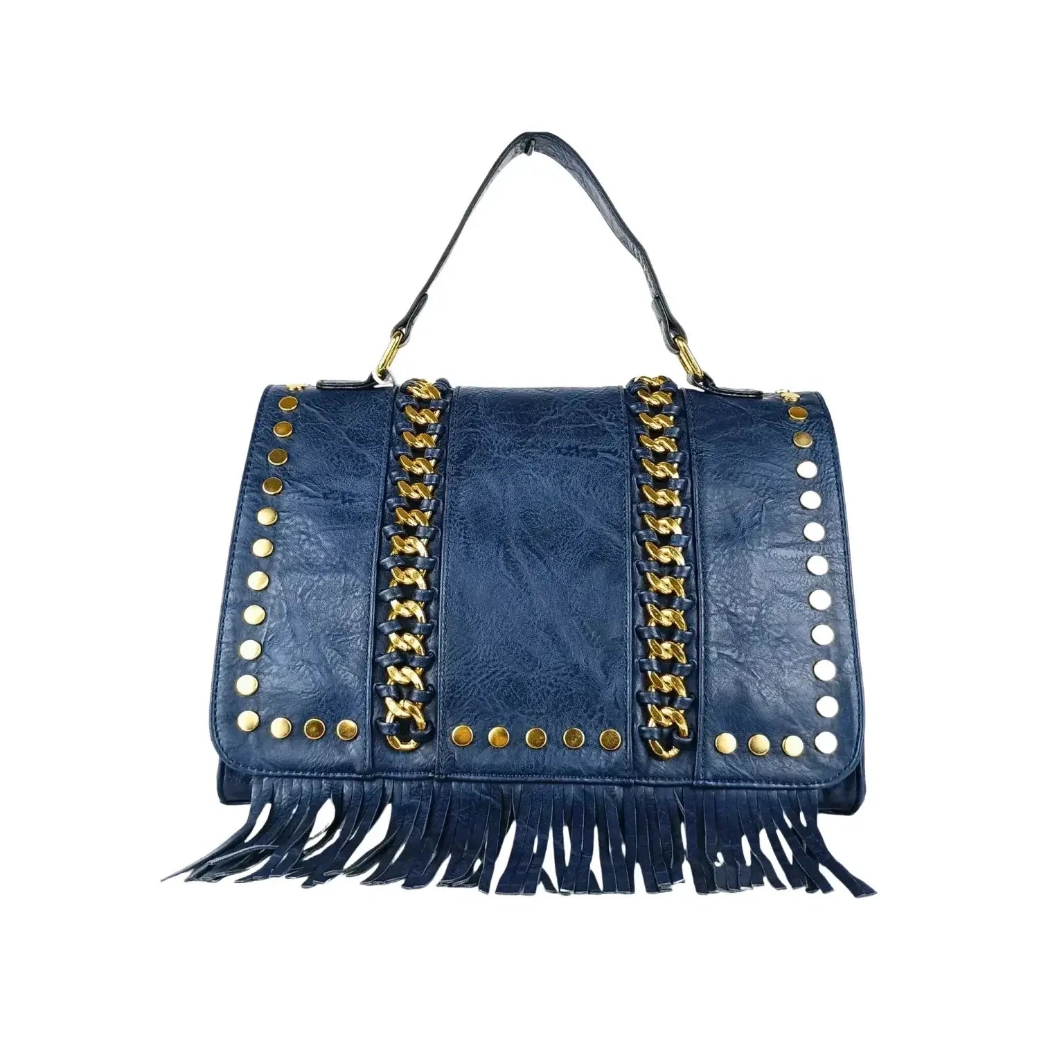 Bolso de cuero con diseño metálico - MS-5442