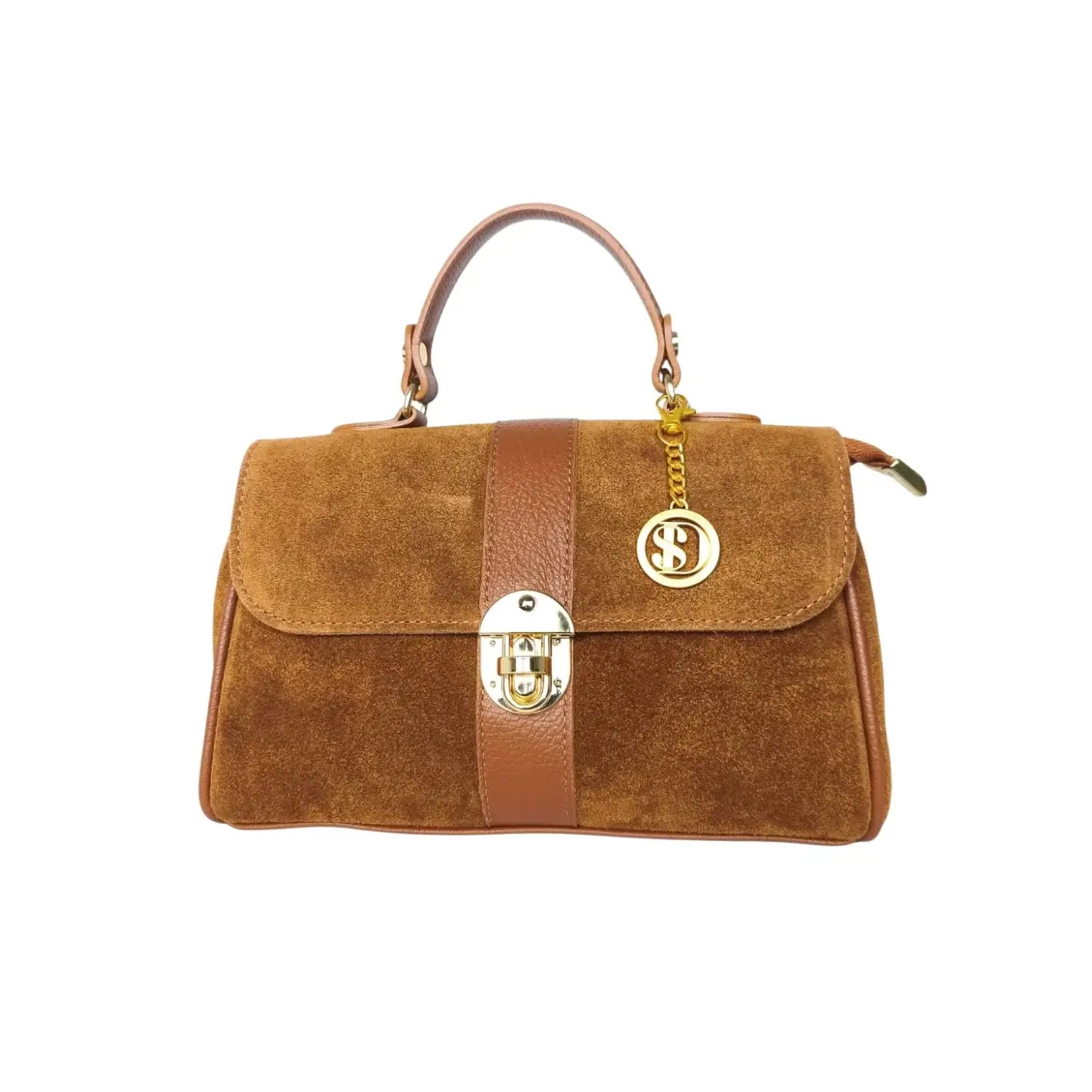 Bolso Venezia de Cuero de Ante MS-9569 - Bolso de mano de ante color cuero